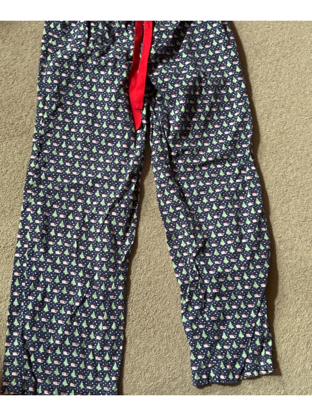 Vineyard Vines Navy Holiday Print Pajama Pants with Red Drawstring